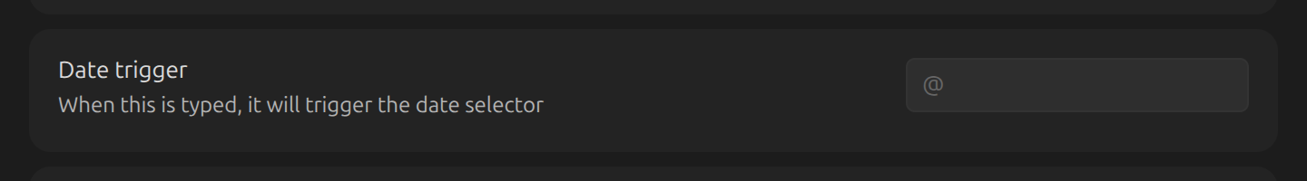 Date trigger setting