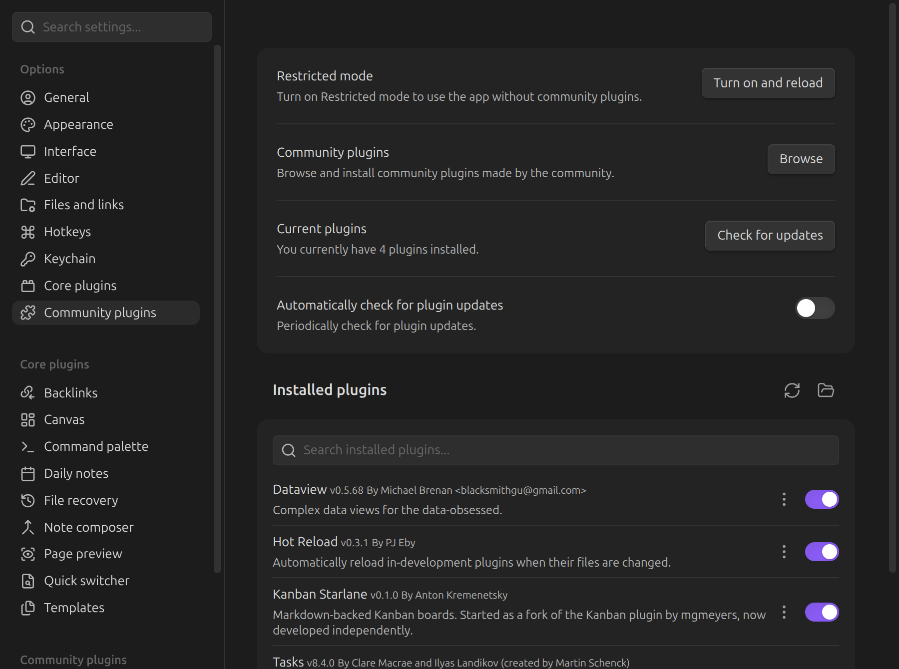 Enabling the plugin in Community plugins