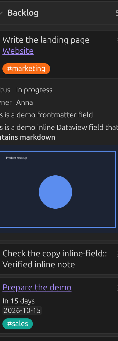 Default list width