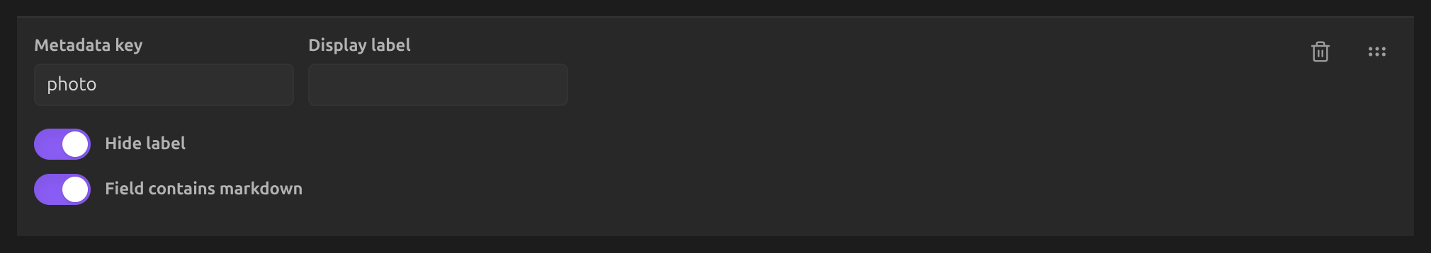 Toggling markdown for an image field
