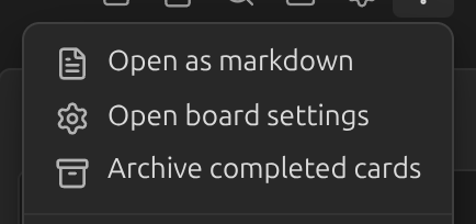 Opening a board's settings