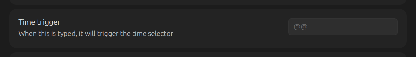 Time trigger setting