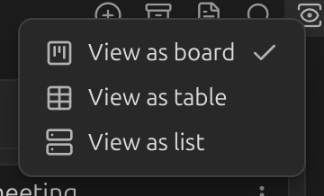 The view switcher menu